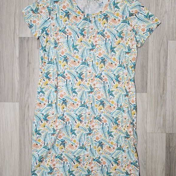 Duluth Trading Womens Dress Colorful Bird Knee Length XL - Picture 2 of 11